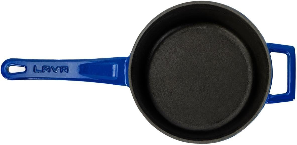 Lava  Döküm Sapli Sos Sütlük Tencere 16 Cm Mavi Cam Kapak Lvysos16