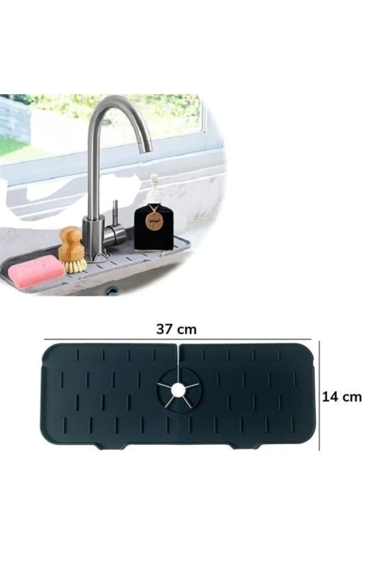Yusuftex Lavabo İçin Silikon Esnek Mat Musluk Sapi Damlama Tutucu Raf Mutf