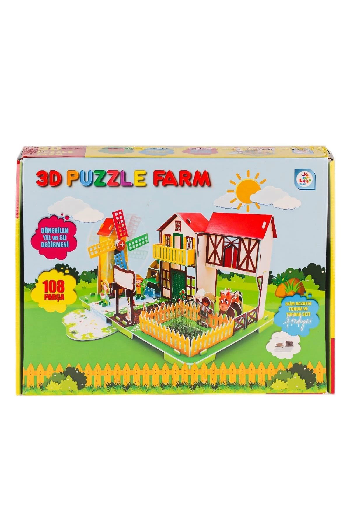 Laço Kids Lc0115 3D Boyutlu Çiftlik Puzzle -Laçokids