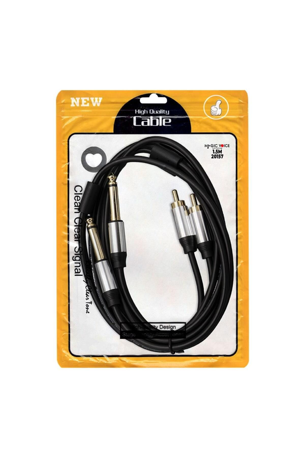 G Style Ld398 2X 6.3Mm Mono Erkek + 2X Rca Erkek 1.5 Metre Kablo (4767) - Zht6066-3951