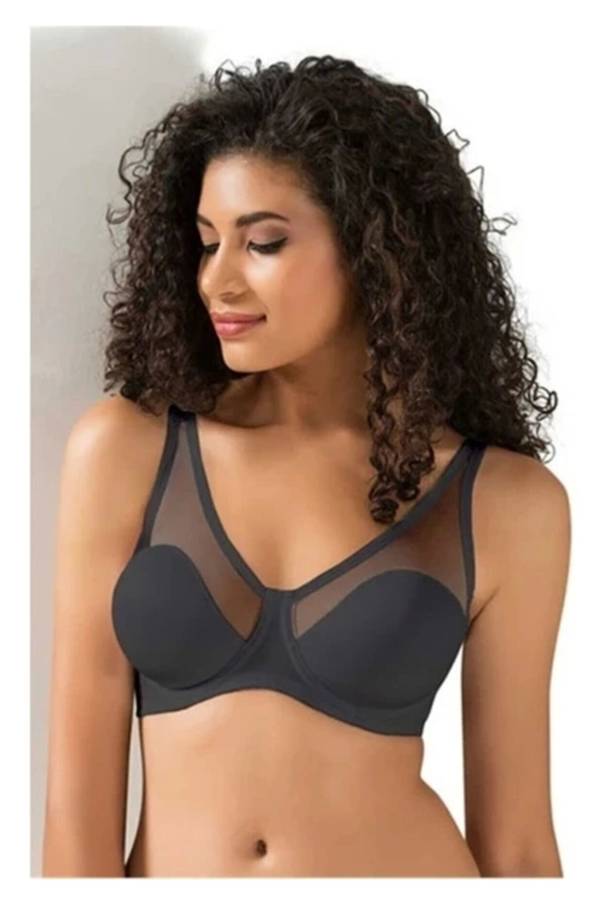 Oskasa Le Jardin 9200-B Tül Kapli Soft Cup Sütyen Siyah