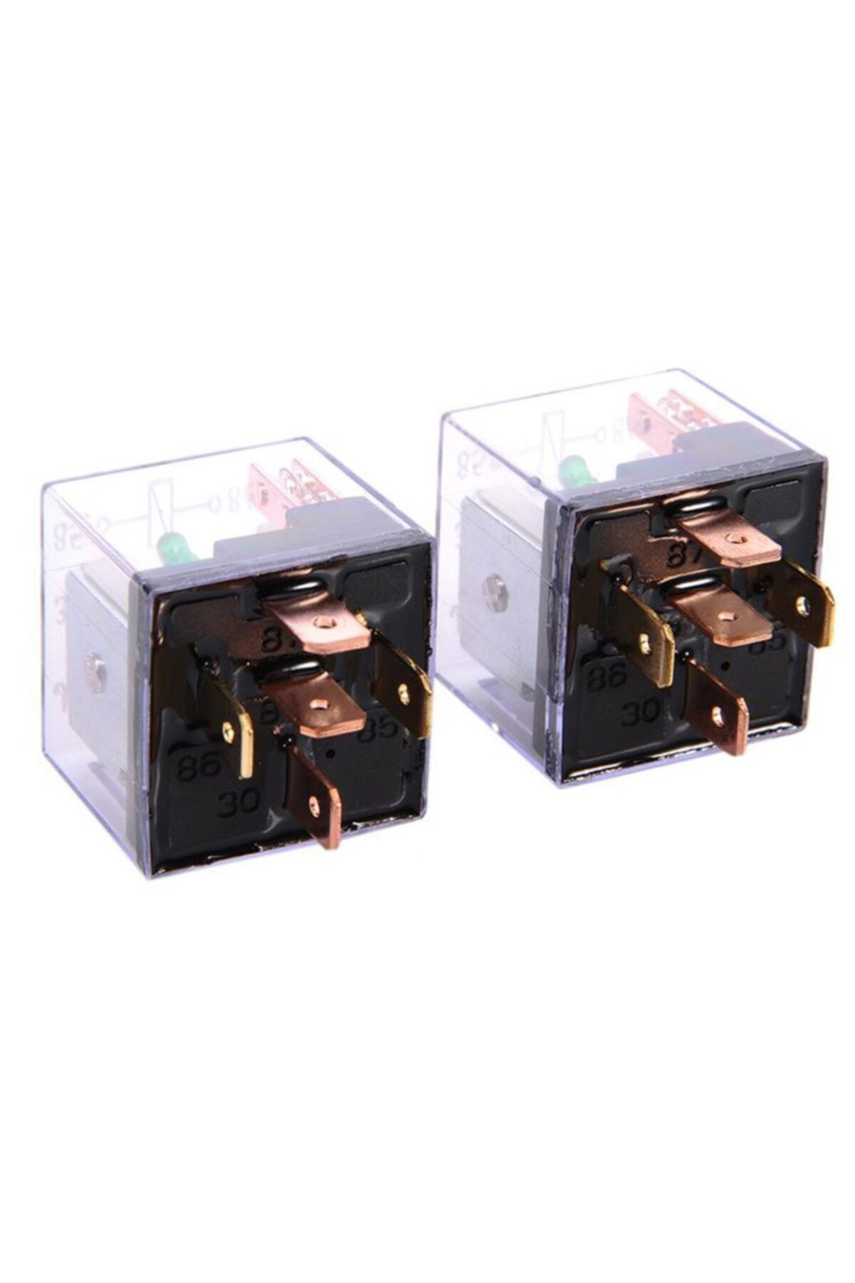 Crn Ledli 12 Volt Şeffaf Role 40 Amper 5 Fişli 2 Adet