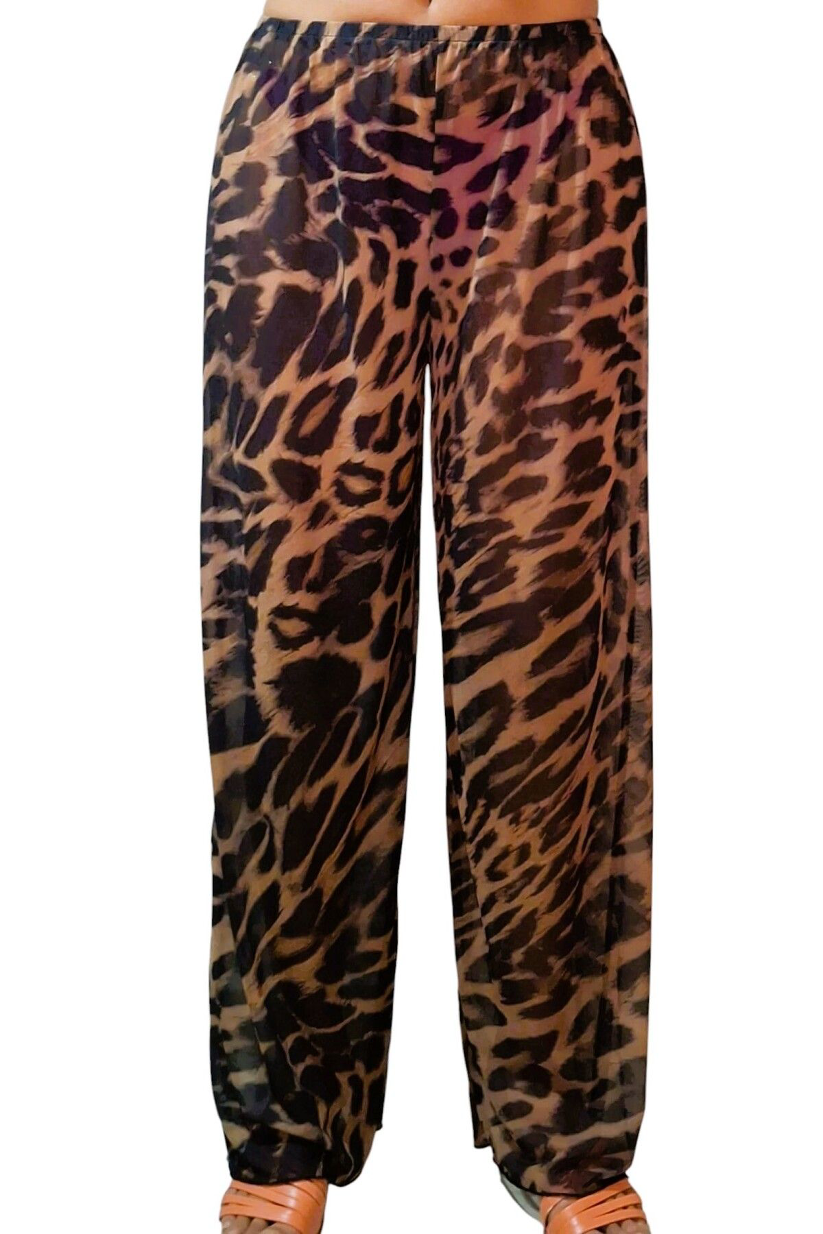 Zen Leopar Desen Tül Pantolon Pareo