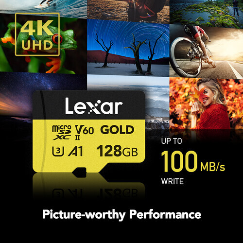 Lexar  128Gb Gold 280 Mb/S Uhs-İi / V60 / U3 Microsd Hafiza Karti