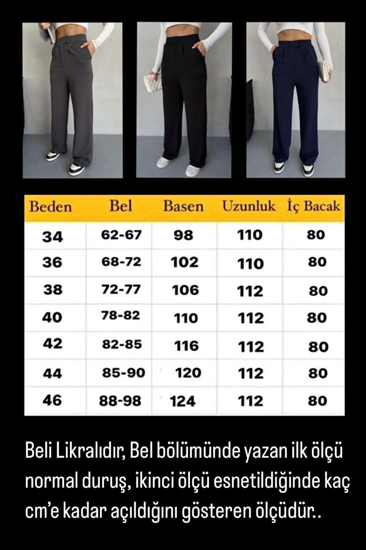 Moda Armanc Likrali Cirtli Kadin Palazzo Pantolon – Cesur Tarz, Yüksek Bel, R