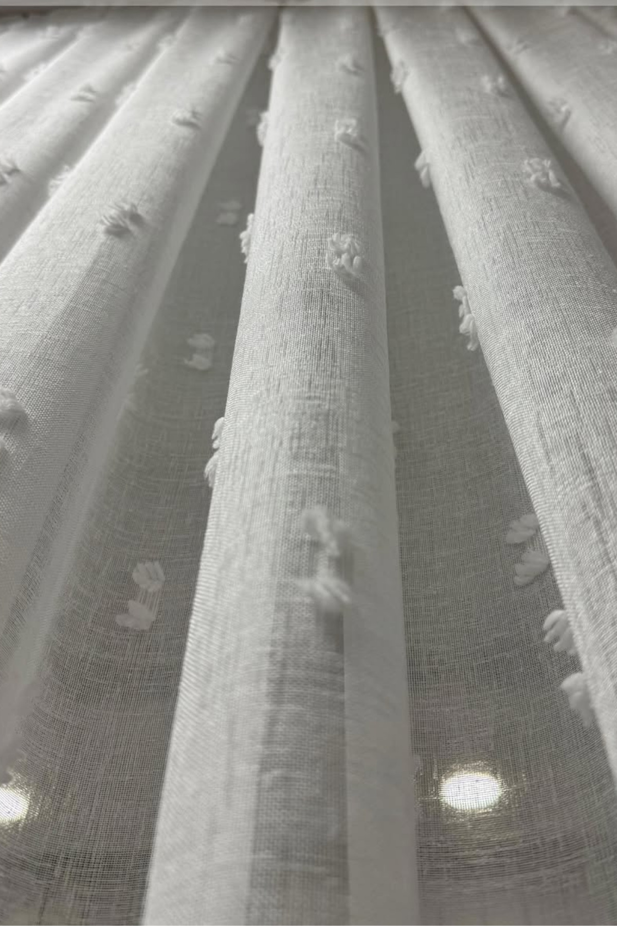 Özgün Perde Linen Ponpon Tül Perde|1/3 Sik Pile| Keten Kumaş, Ağir Gramaj, Ku
