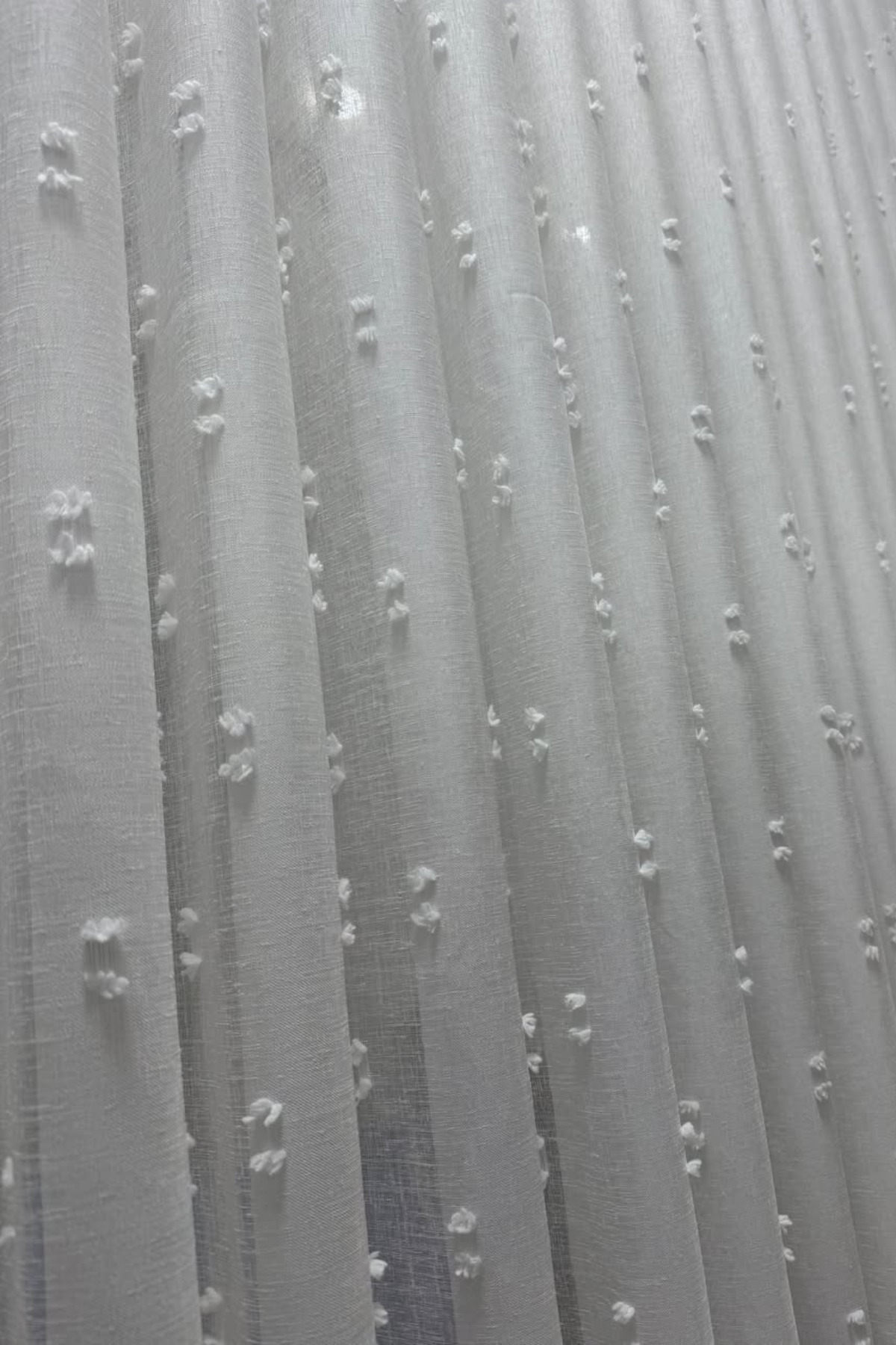 Özgün Perde Linen Ponpon Tül Perde|1/3 Sik Pile| Keten Kumaş, Ağir Gramaj, Ku