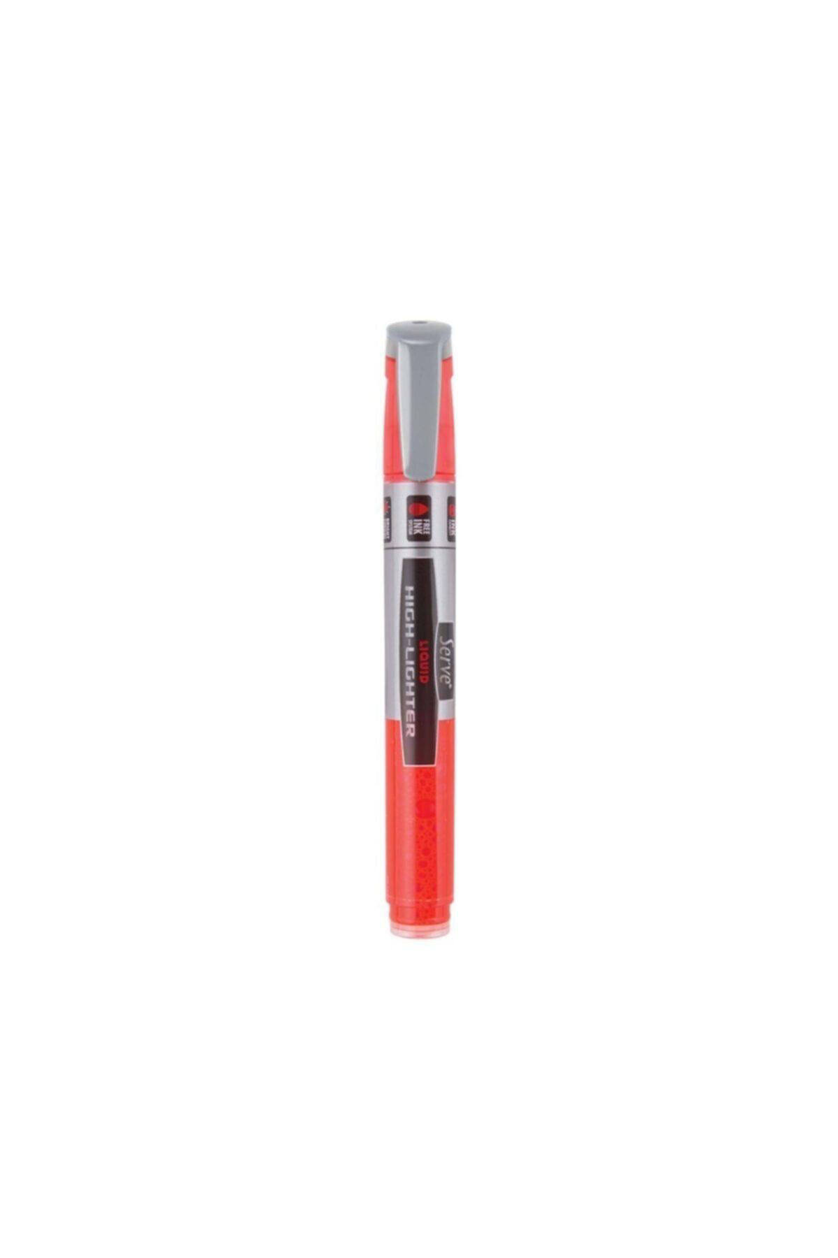 Serve Liquid Highlighter Sivi Mürekkepli Fosforlu Kalem Kirmizi
