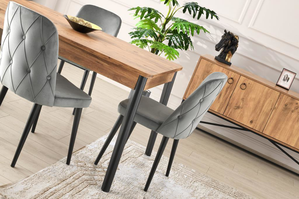 Sivas Gözde Mobilya Loft Yemek Masa Sandalye Bankli Takim