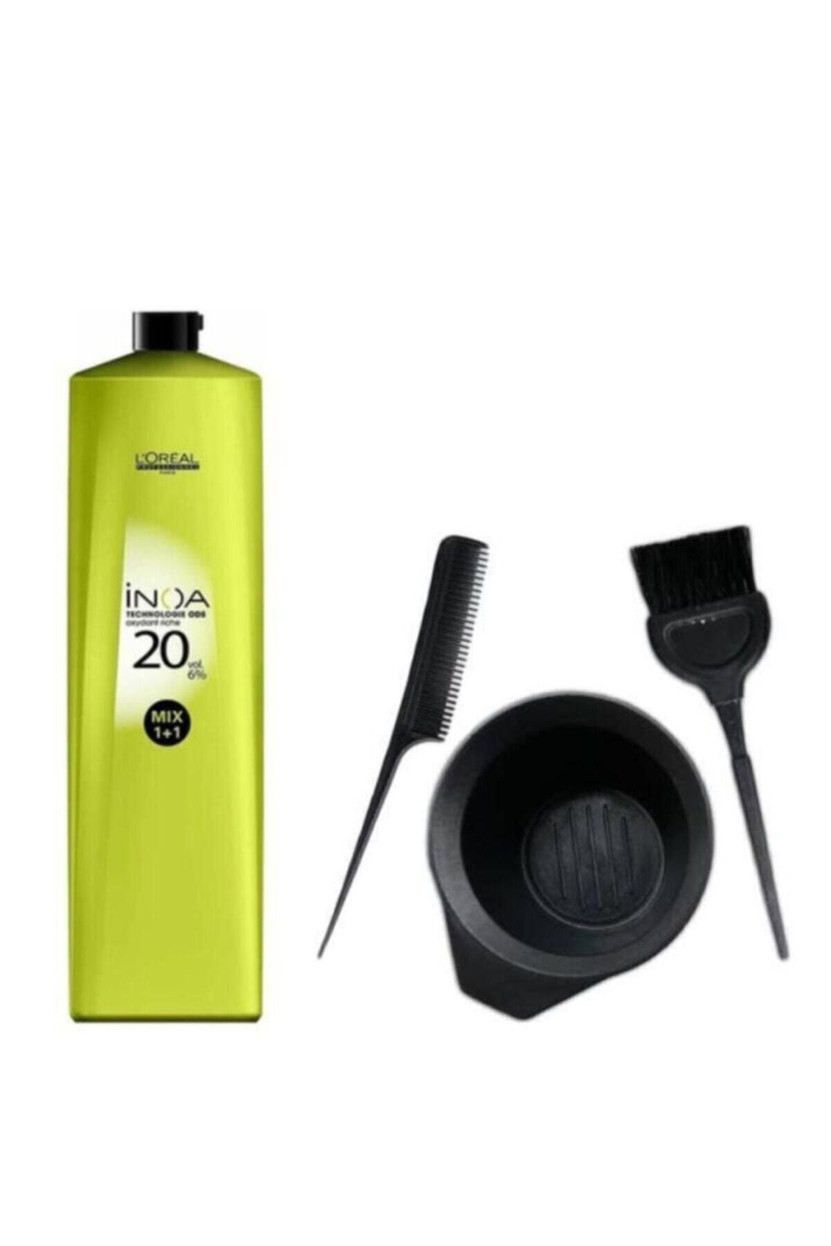 İnoa Loreal Oksidan Krem 20 Vol %6 1000Ml + Saç Boyama Seti