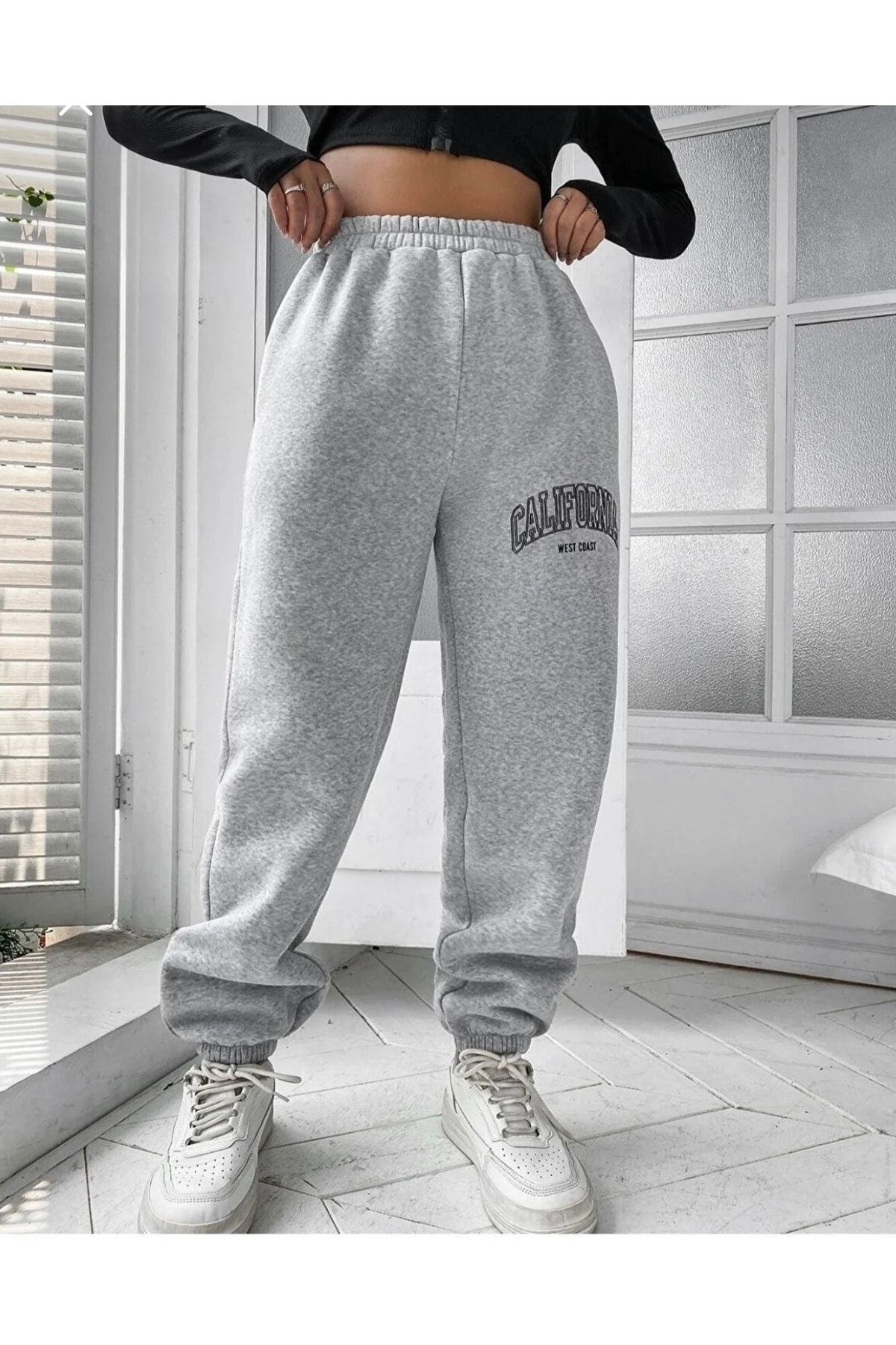 S'gizli Los Angeles Baskili İçi Komple Şardonlu Kişlik Yeni Stil Jogger K