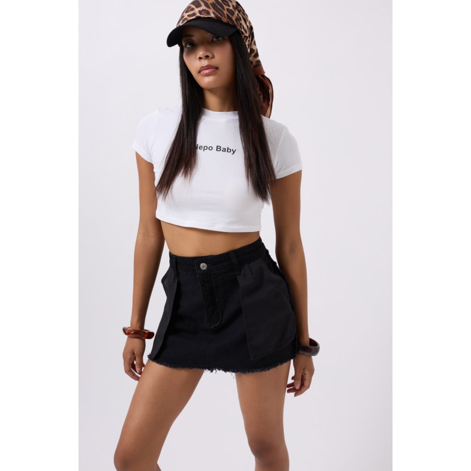Lucky Life Kadın Ters Detay Denim Mini Etek