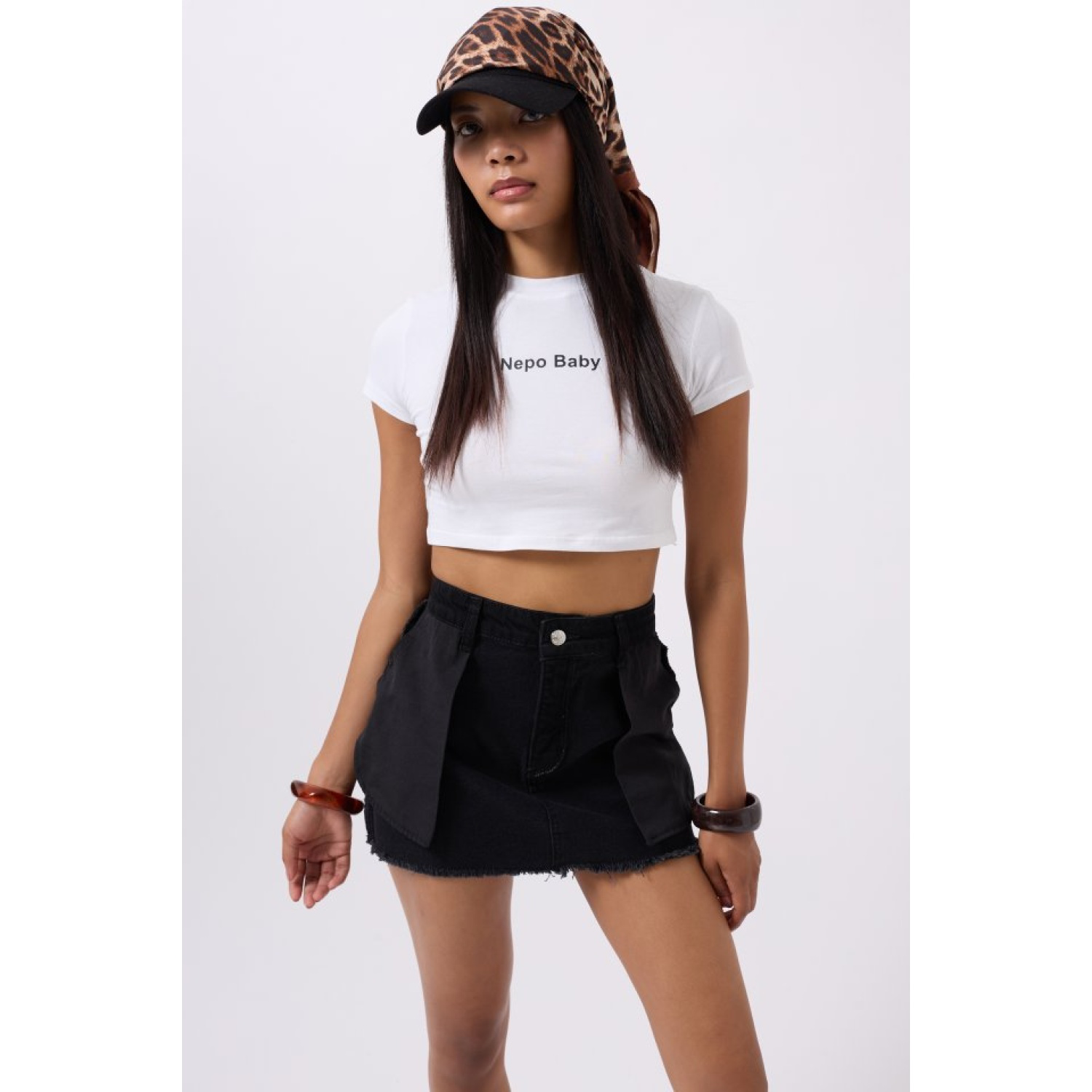 Lucky Life Kadın Ters Detay Denim Mini Etek