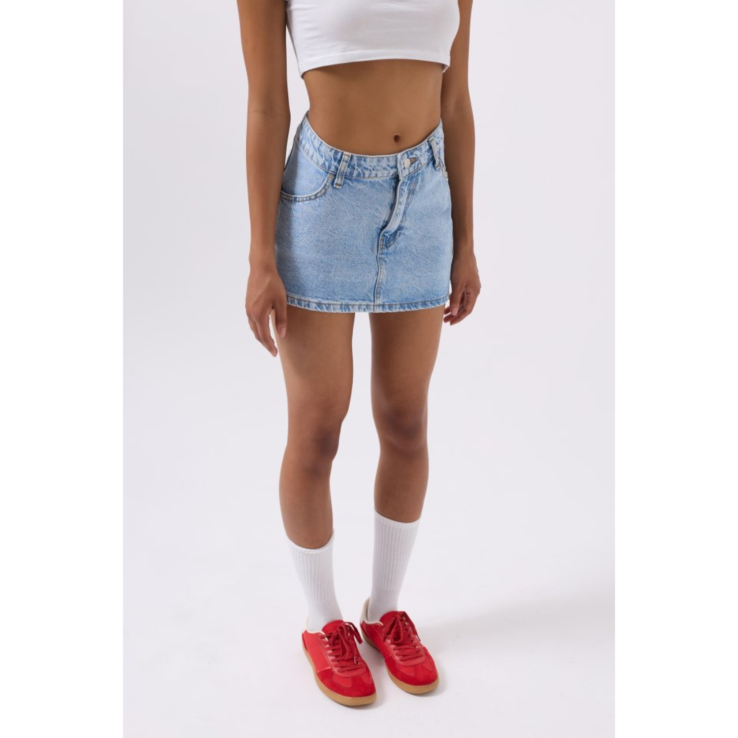 Lucky Life Kadın Asimetrik Bel Denim Mini Etek