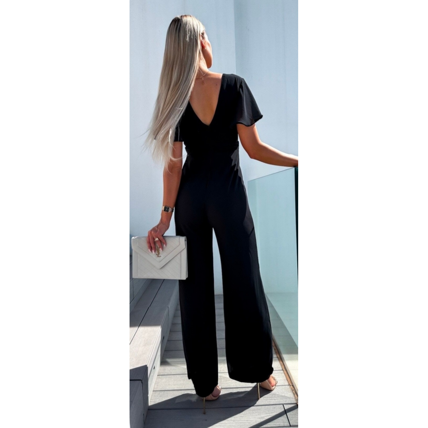 Lucky Life Kadın Kısa Kollu Kruvaze Yaka Sırt Dekolteli Pegasus K