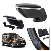 Lüks Set Fiat Doblo 2 2022 Delmesiz Çelik Ayaklı Gri-Siyah Kolçak
