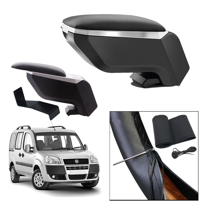 Lüks Set Fiat Doblo 2005 Delmesiz Çelik Ayaklı Gri-Siyah Kolçak K