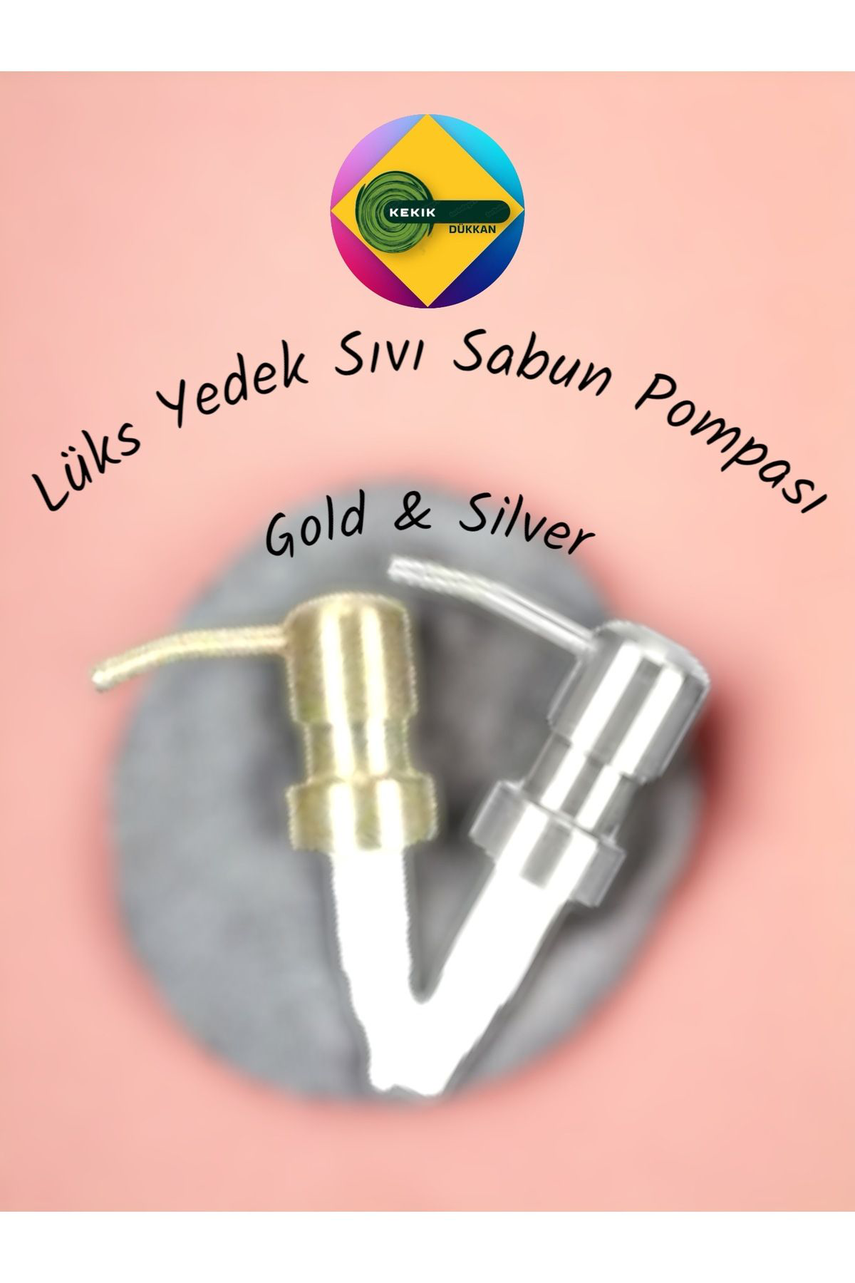 Kekikdükkan Lüks Yedek 2'Li Sivi Sabun Pompasi Gold & Silver
