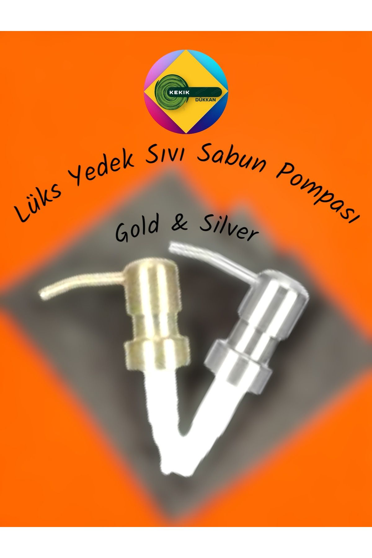 Kekikdükkan Lüks Yedek 2'Li Sivi Sabun Pompasi Gold & Silver