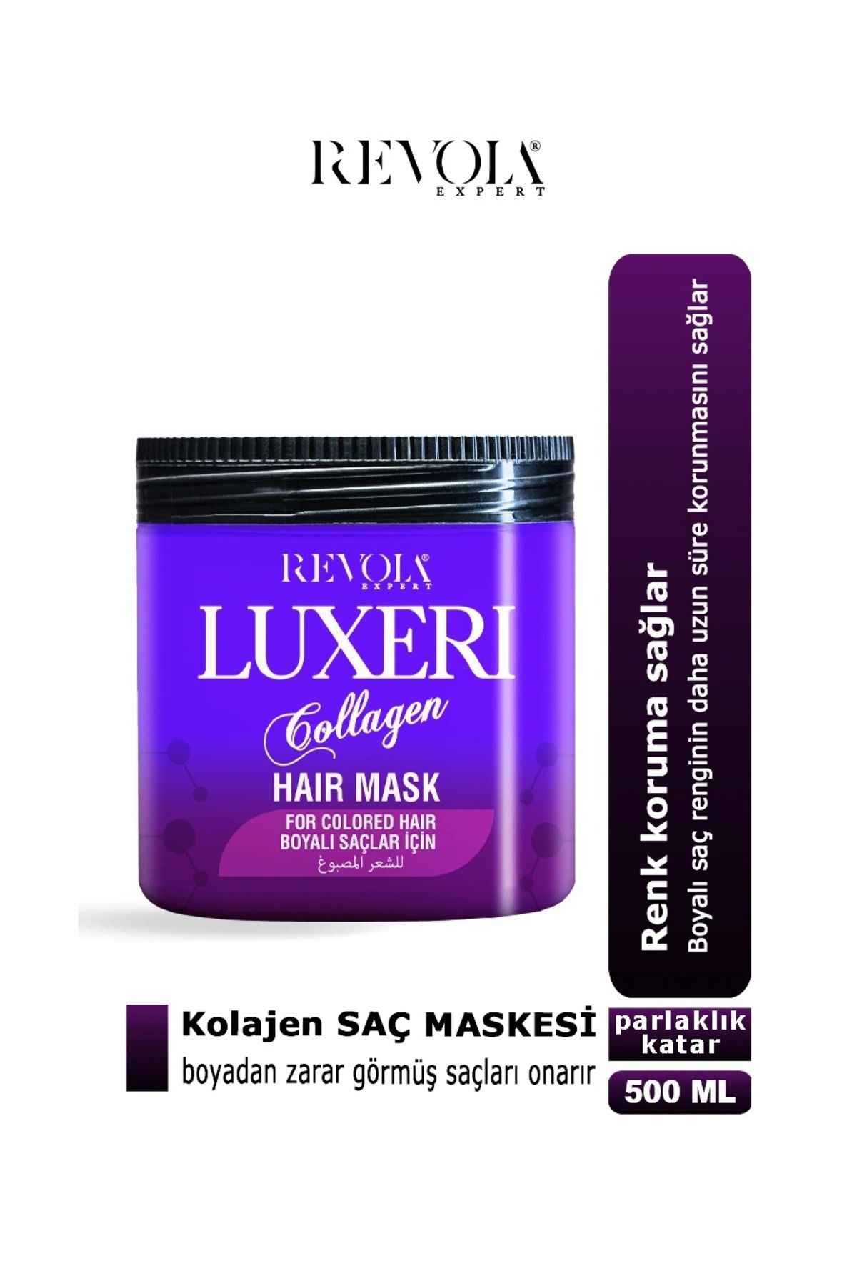 Revola Luxeri Kolajen Saç Maskesi – Boyali Saçlar İçin Uzun Süreli Renk 