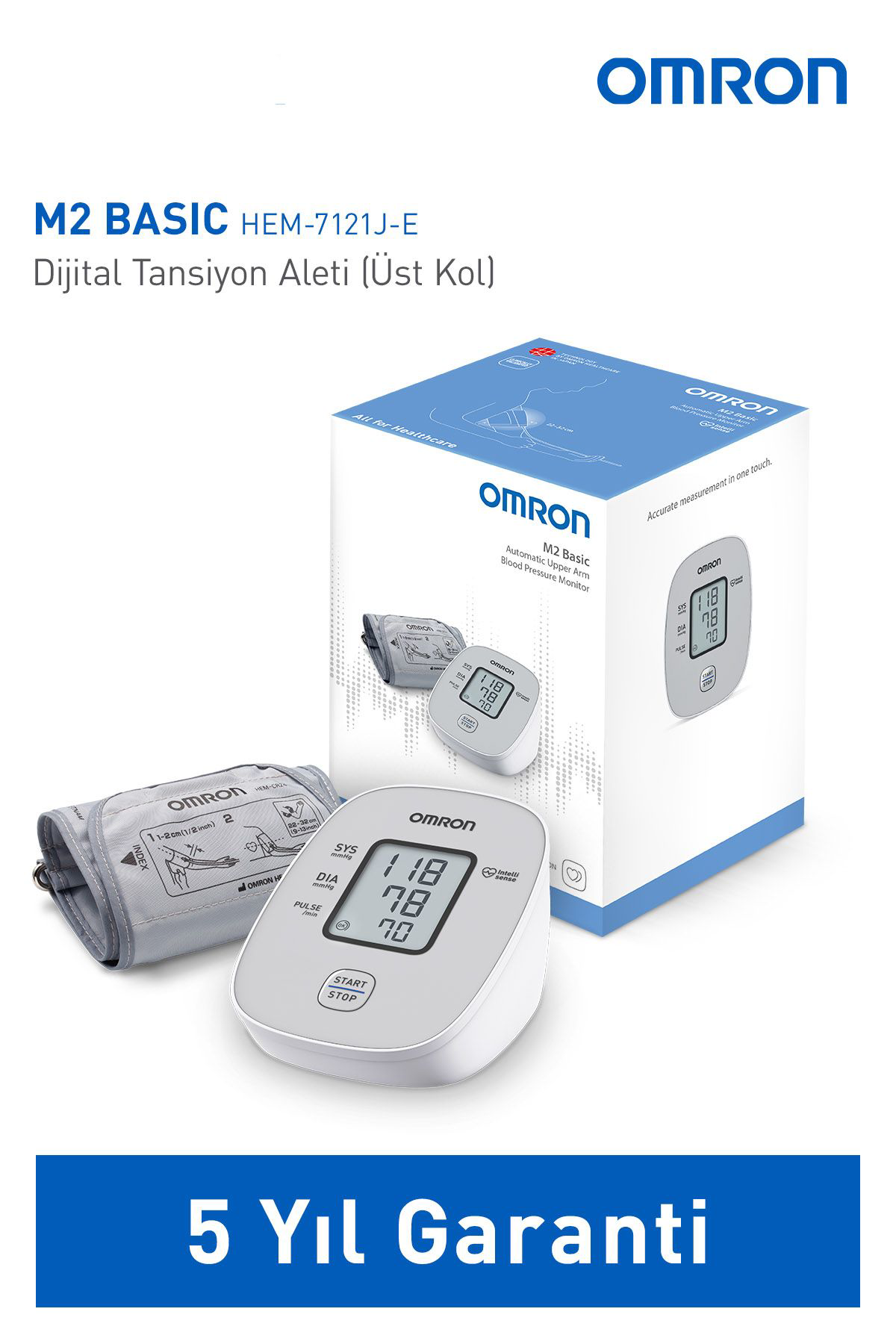 Omron M2 Basic Üst Koldan Ölçer Dijital Tansiyon Aleti