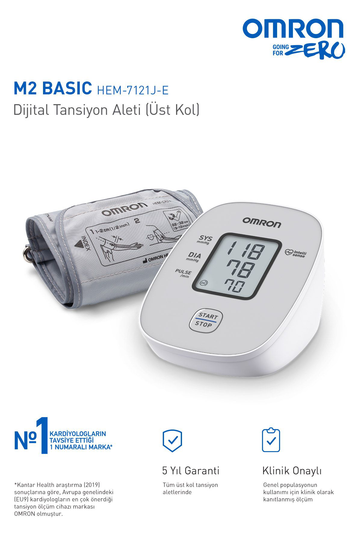 Omron M2 Basic Üst Koldan Ölçer Dijital Tansiyon Aleti