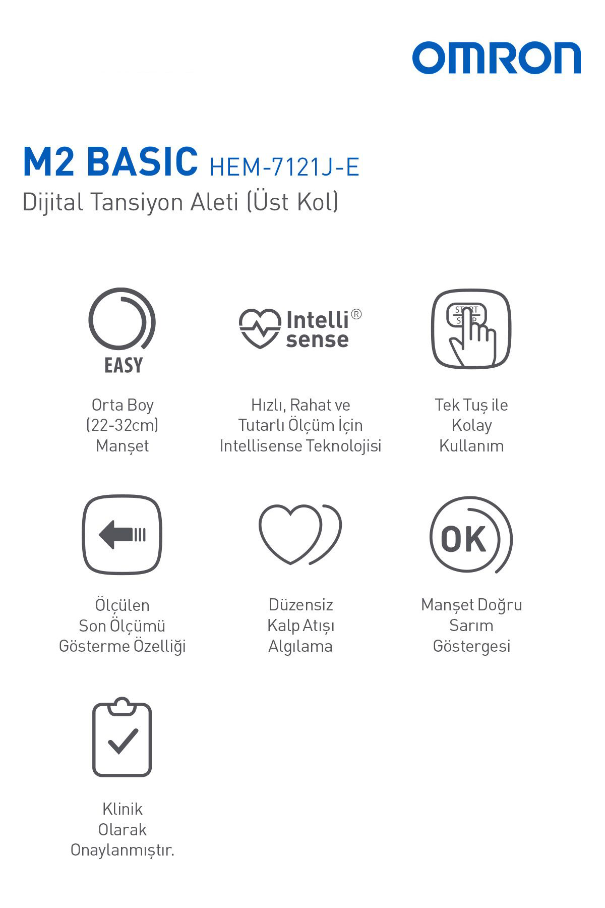 Omron M2 Basic Üst Koldan Ölçer Dijital Tansiyon Aleti