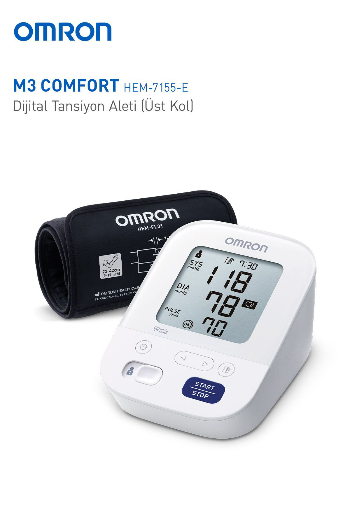 Omron M3 Comfort Hem-7155-E Üst Koldan Ölçer Tansiyon Aleti.