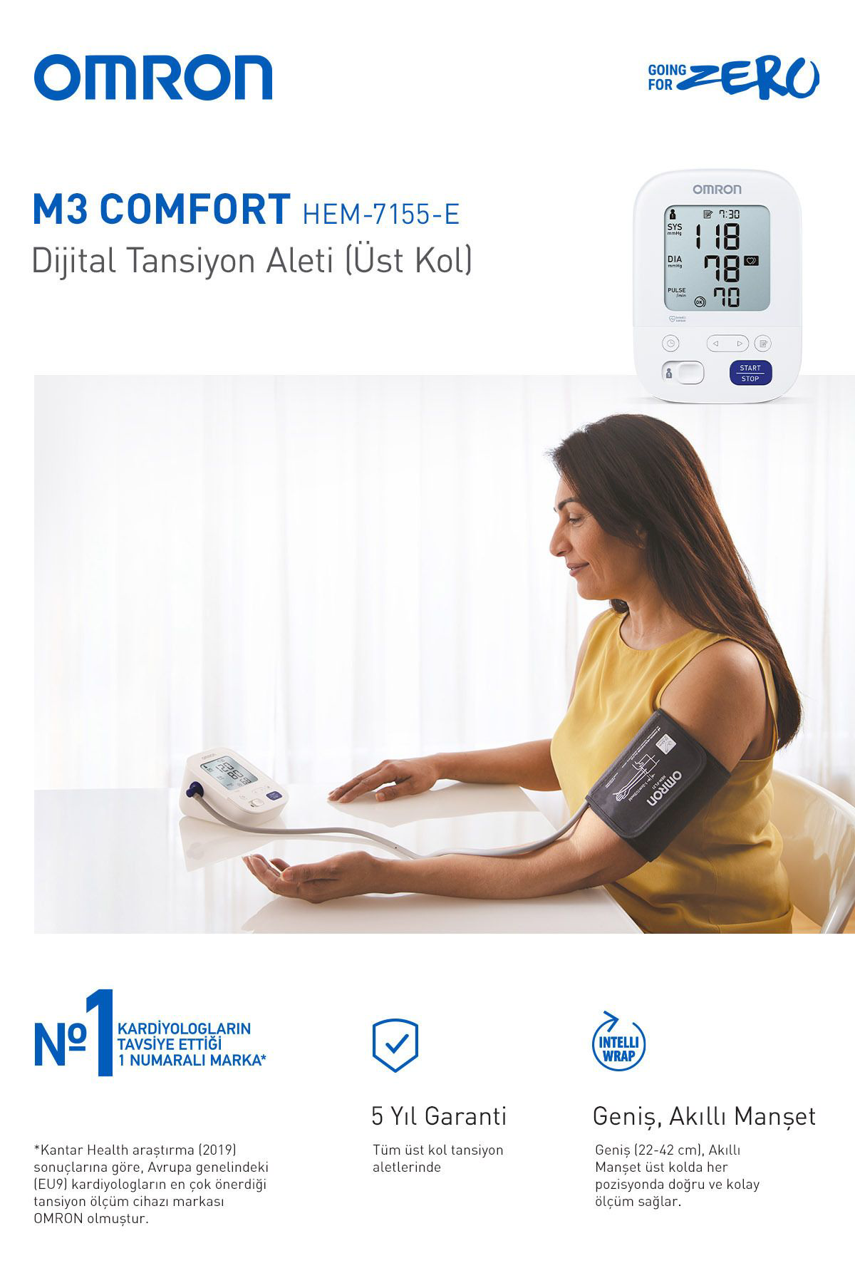Omron M3 Comfort Hem-7155-E Üst Koldan Ölçer Tansiyon Aleti.