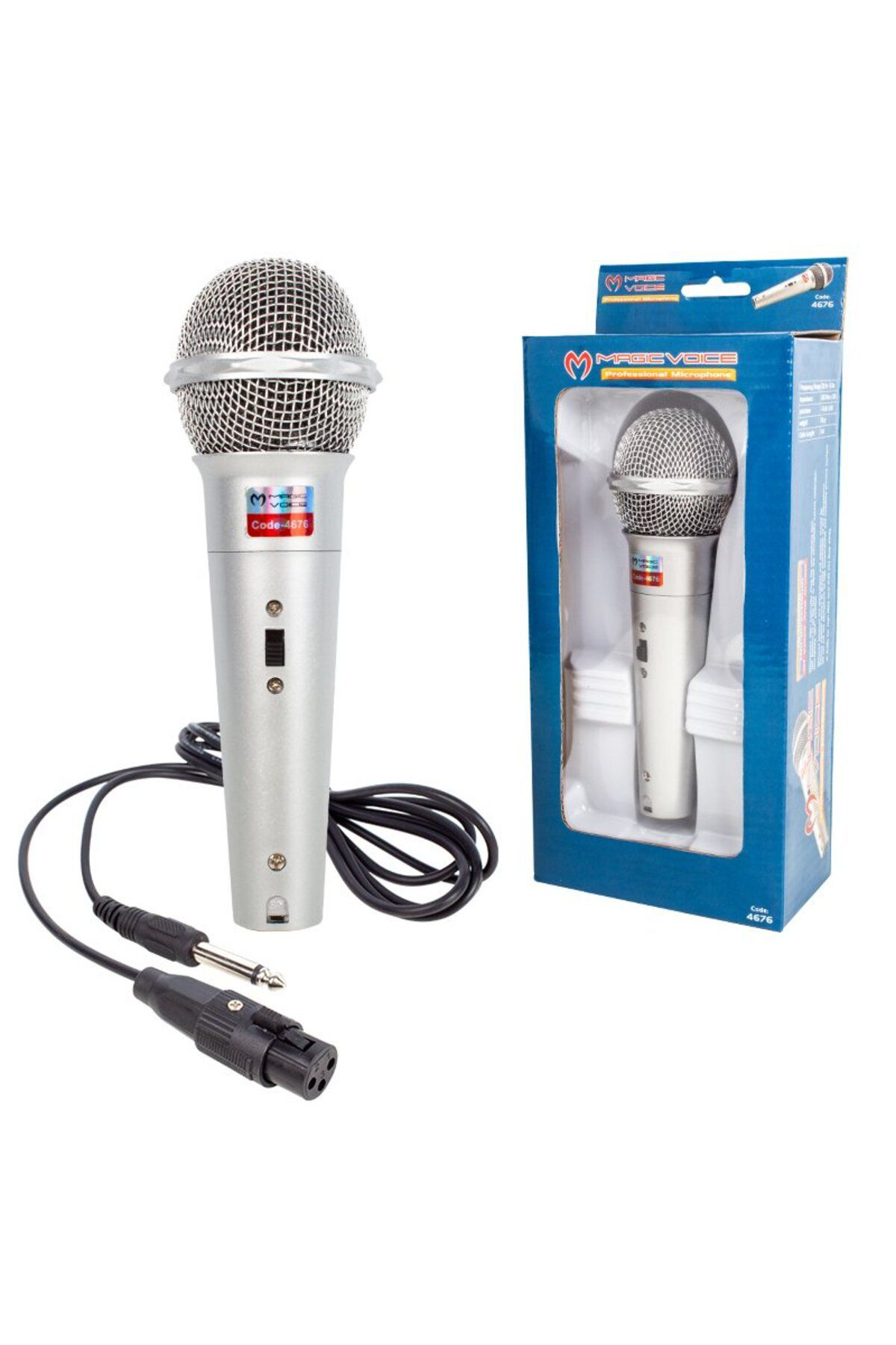 Ok Aksesuar Magicvoice Mv-4676 Dinamik Gri Kablolu El Mikrofonu Go50604253470