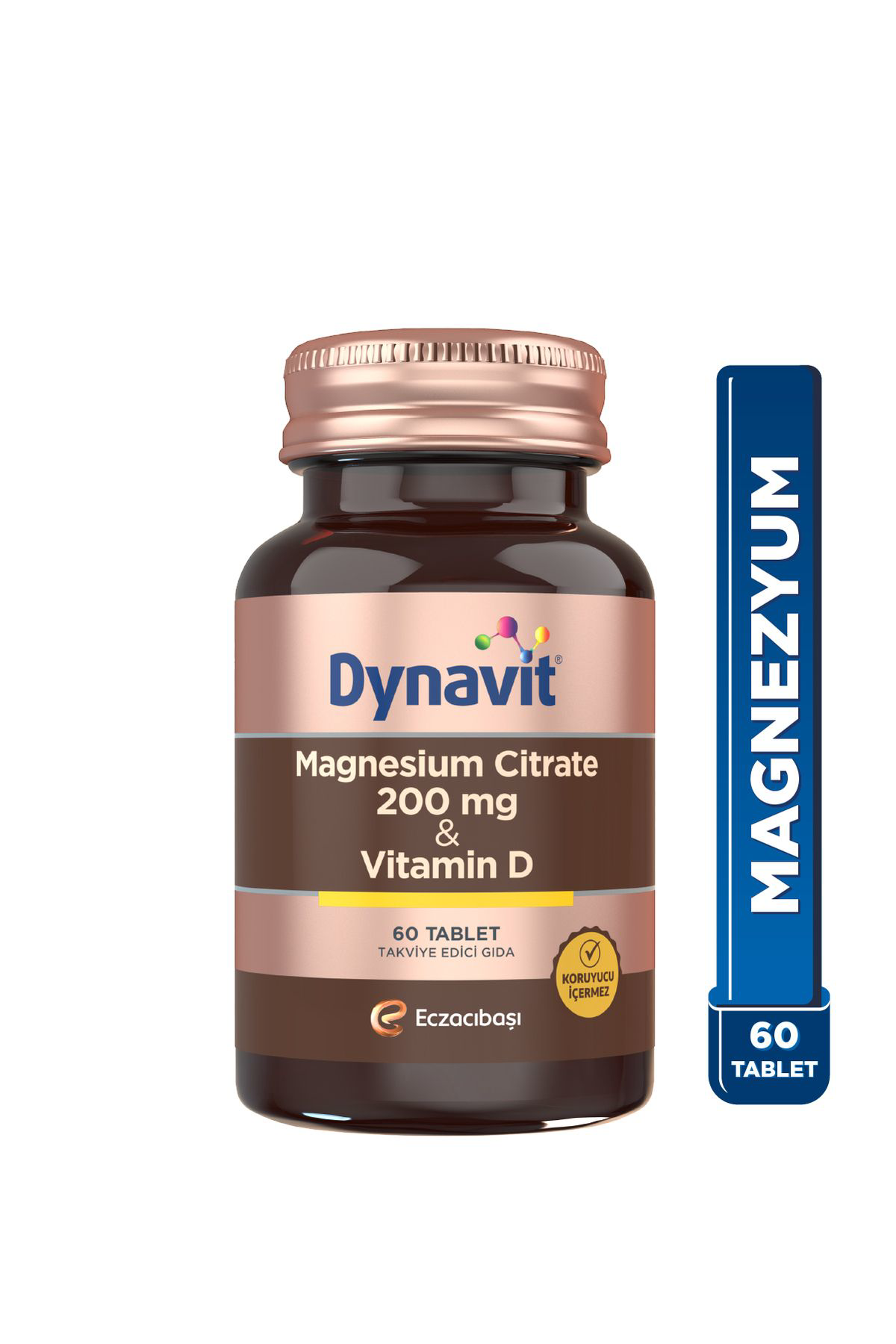 Dynavit Magnesium Citrate 200 Mg & Vitamin D 60 Tablet - Magnezyum Sitrat