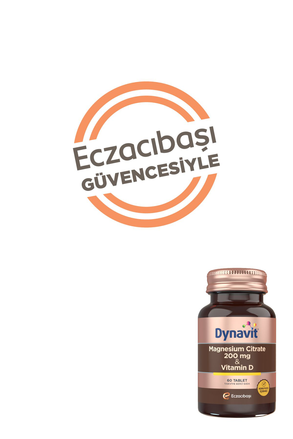 Dynavit Magnesium Citrate 200 Mg & Vitamin D 60 Tablet - Magnezyum Sitrat