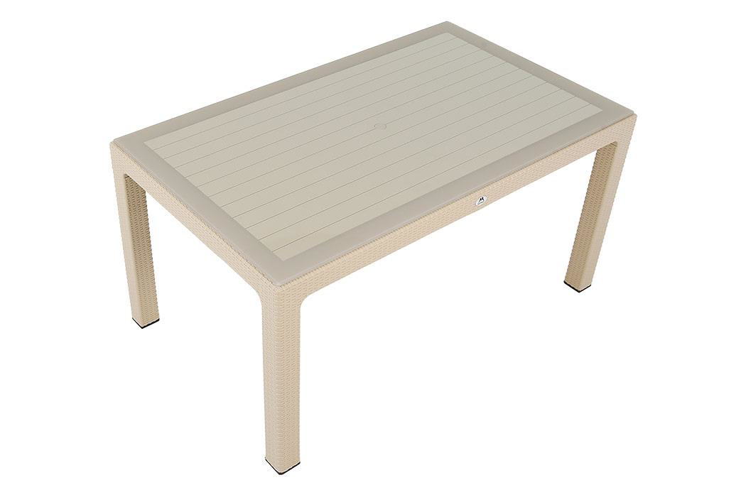 Mandella  90X150 Elit Rattan Masa (Camli) Çölbeji
