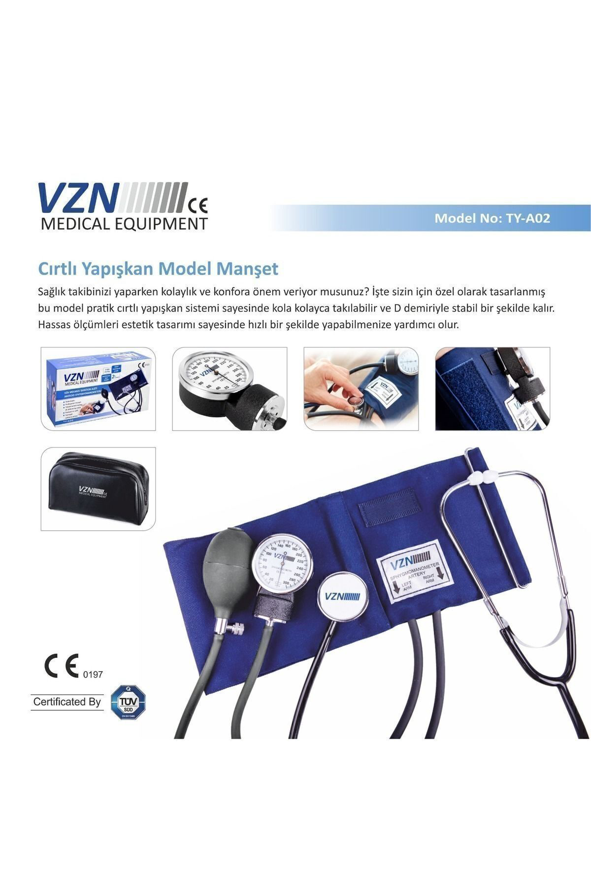 Vzn Manuel Tansiyon Aleti Cirtli Manşon Steteskoplu
