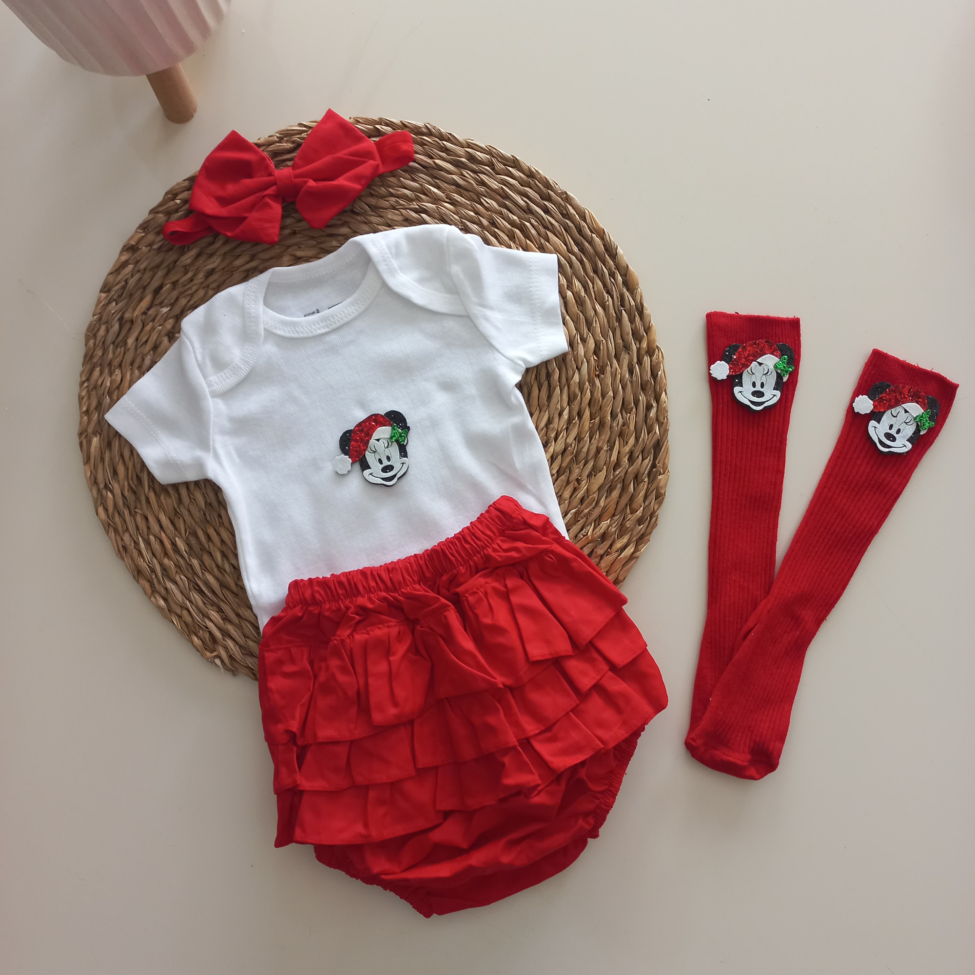 MARS BABY Kız Bebek Çocuk Kırmızı Fırfırşort Yılbaşı Noel Badili 