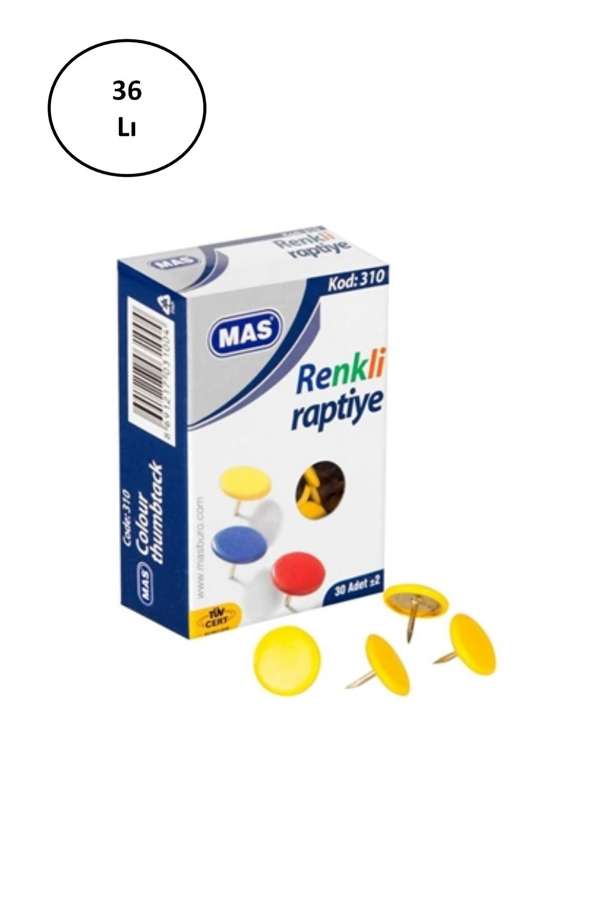 Udmk Store Mas Renkli Raptiye Karişik 36'Li
