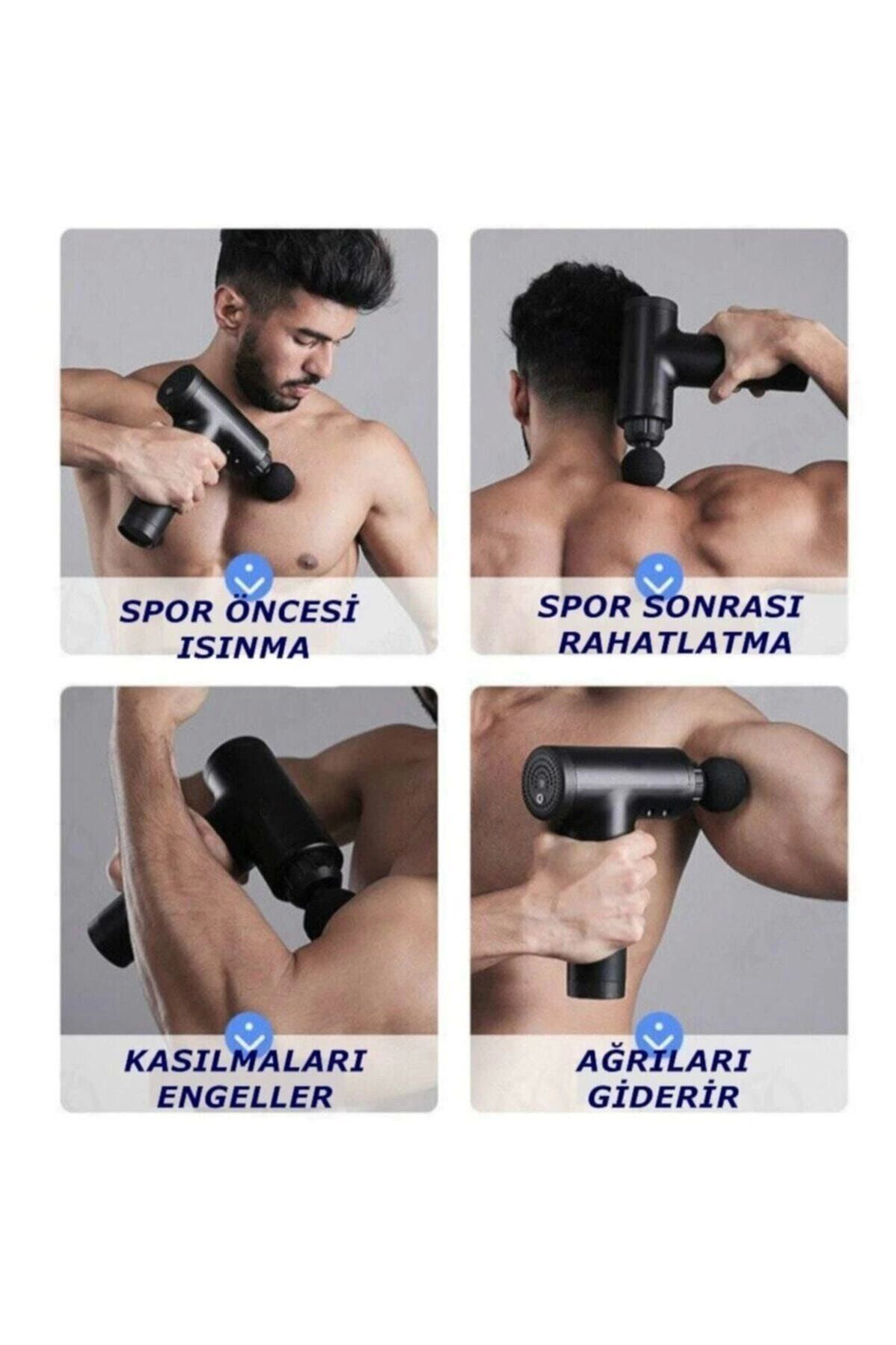 Yusuftex Masaj Tabancasi Sporcu Masaj Aleti 4 Başlikli Şarjli 6 Fonksiyon
