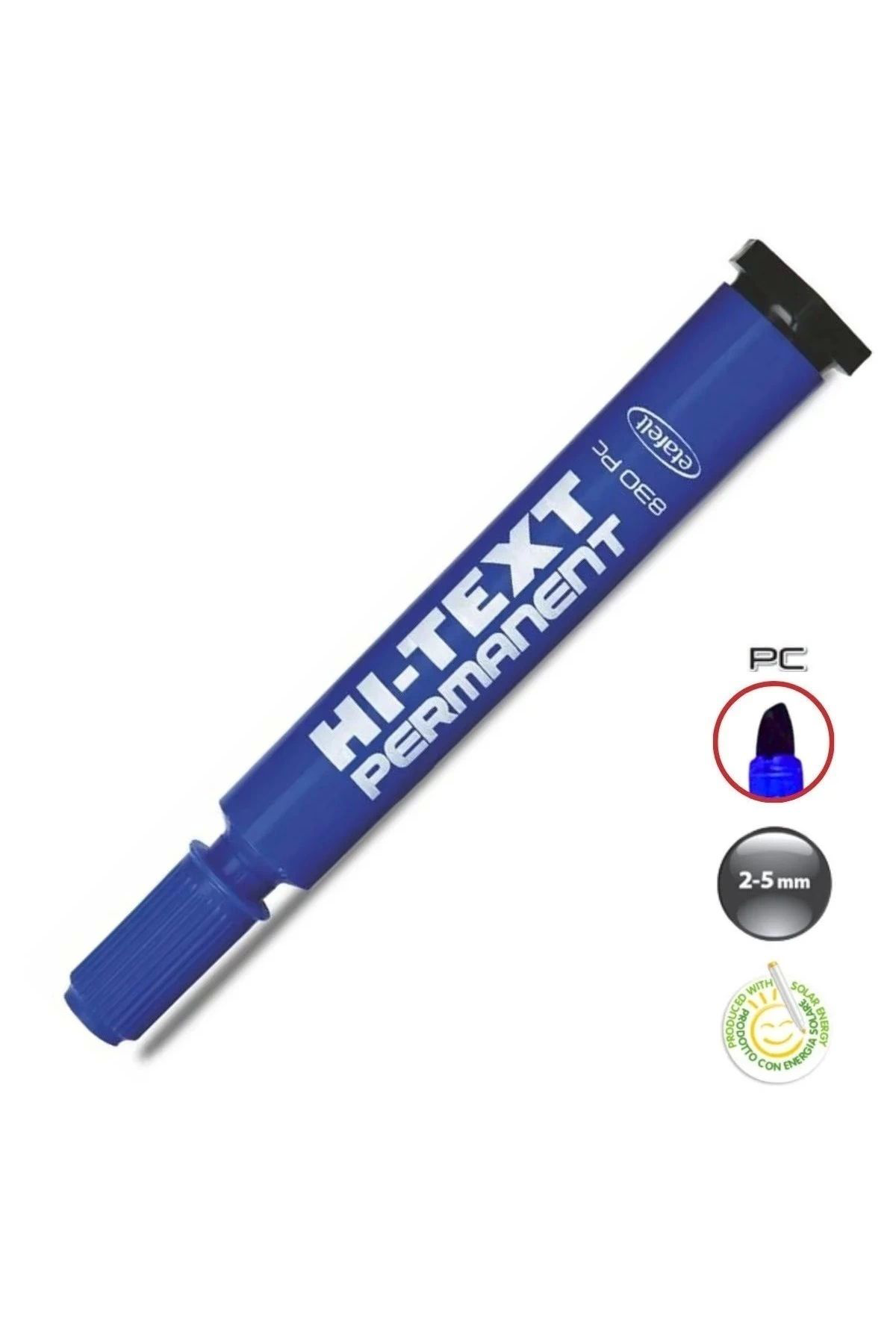 Hi-Text Mavi Permanent Koli Kesik Uç Markör 830Pc