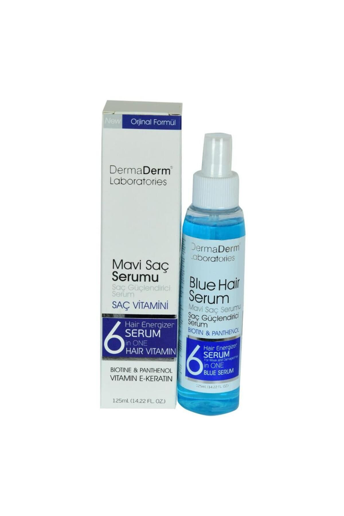 Dermaderm Mavi Saç Serumu Saç Güçlendirici Biotin Keratin 125Ml