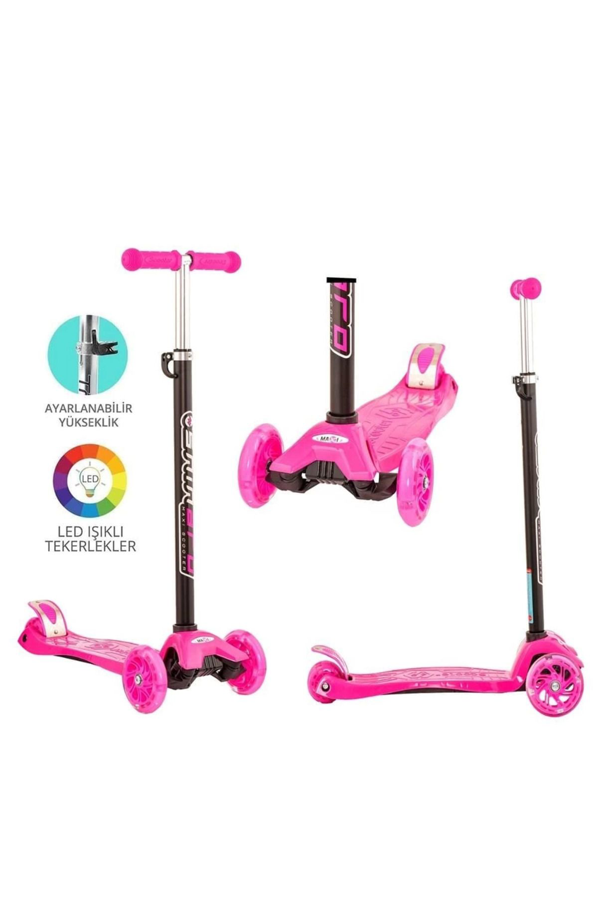 Yusuftex Maxi Twist İşikli Scooter Pembe