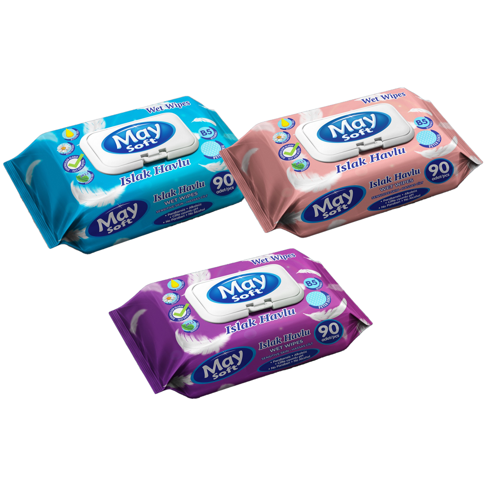 Maysoft  İslak Mendil 90'Li  X24 Adet