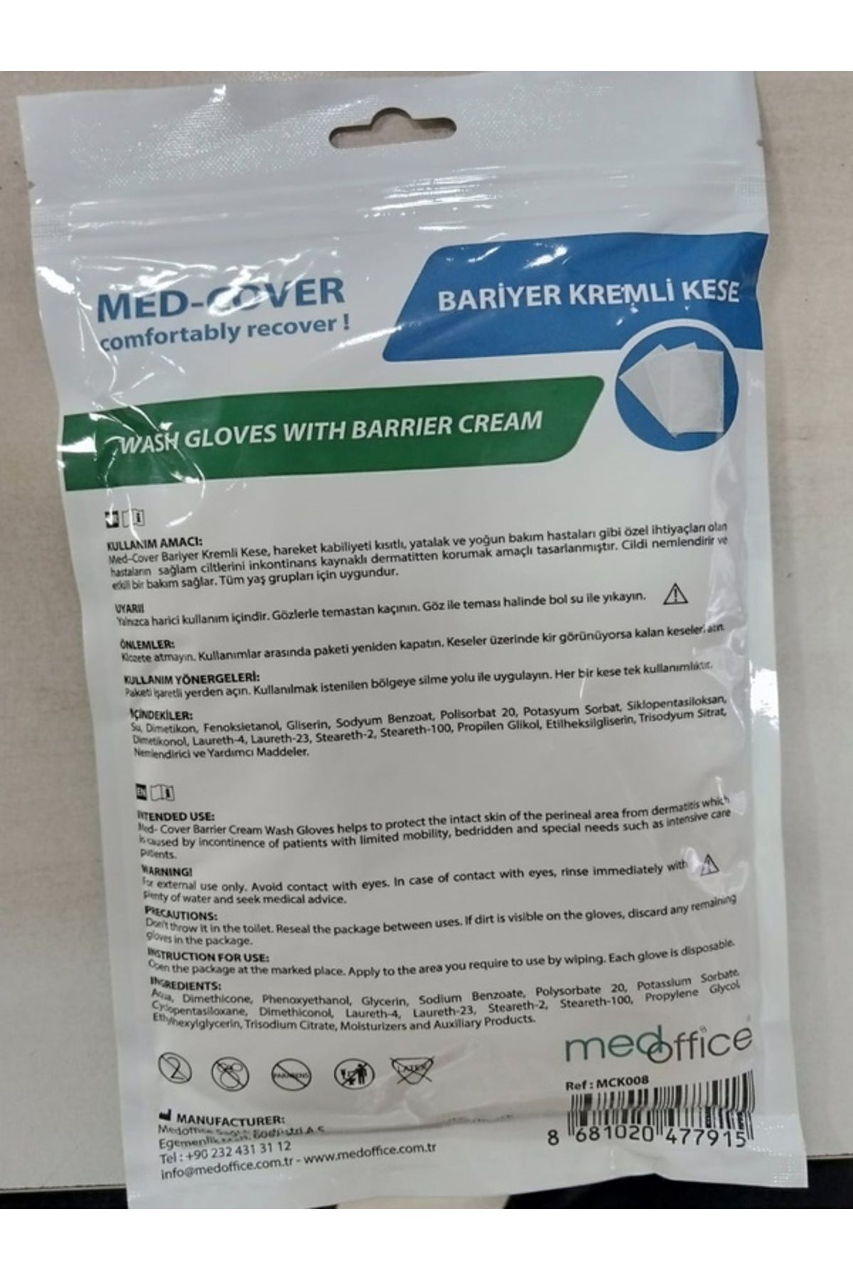 Medoffice Med-Cover Bariyer Kremli Kese 8'Li ( 3 Paket )