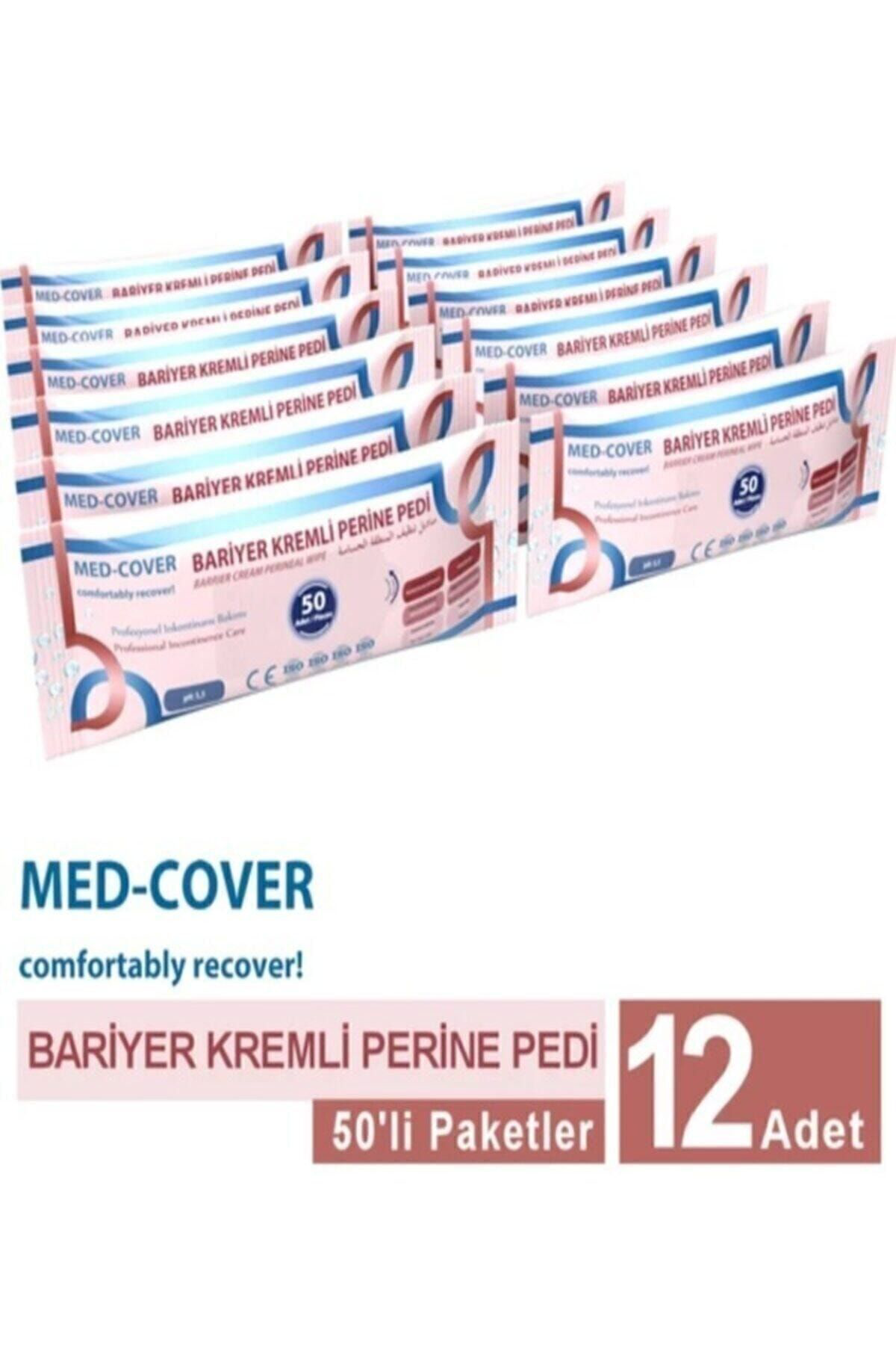 Medcover Med-Cover Bariyer Kremli Perine Vücut Mendili 50'Li 12 Paket