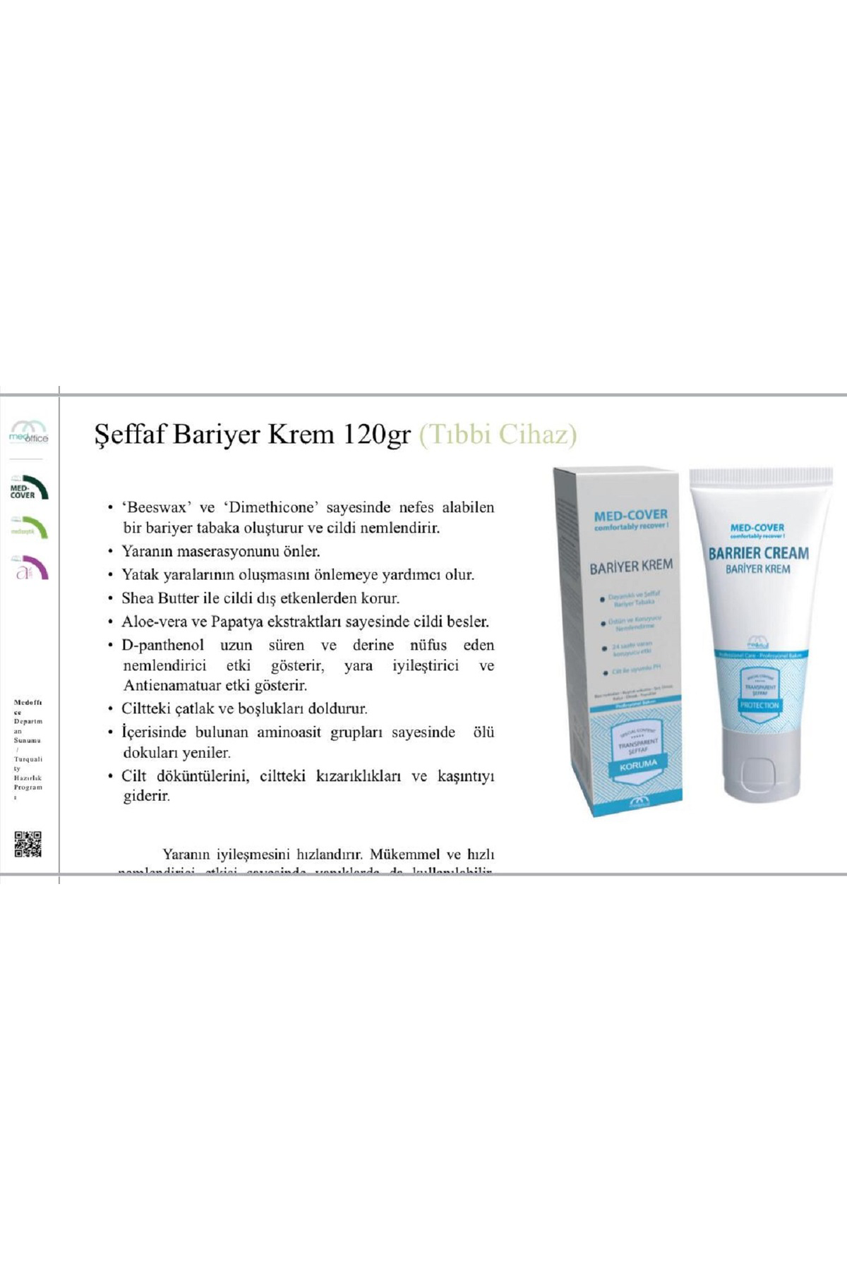 Alas Shop Medcover Bariyer Krem 120 Gr Koruyucu Bariyer Hasta Kremi
