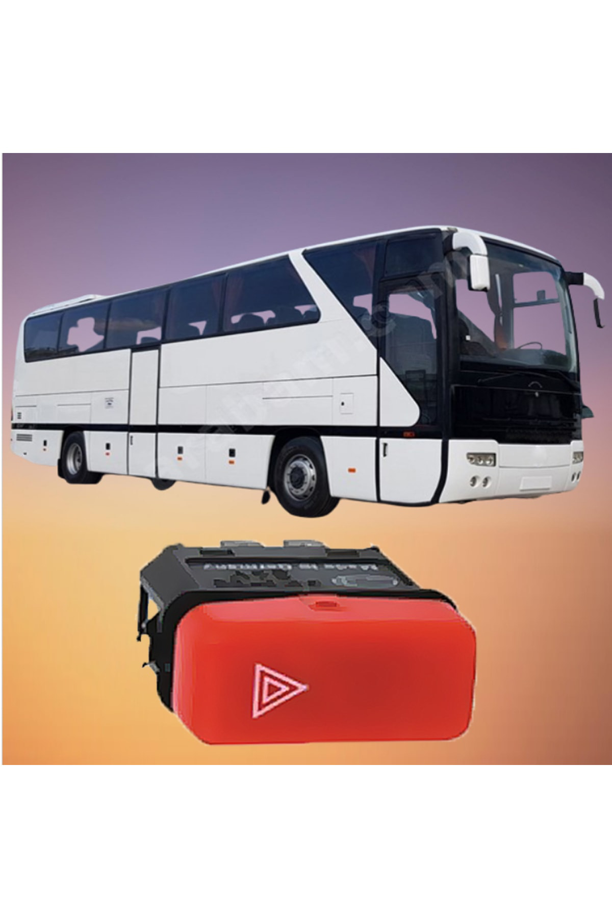 Crn Mercedes Benz O403 Mercedes Kamyon Uyumlu Dörtlü Flaşör Düğmesi