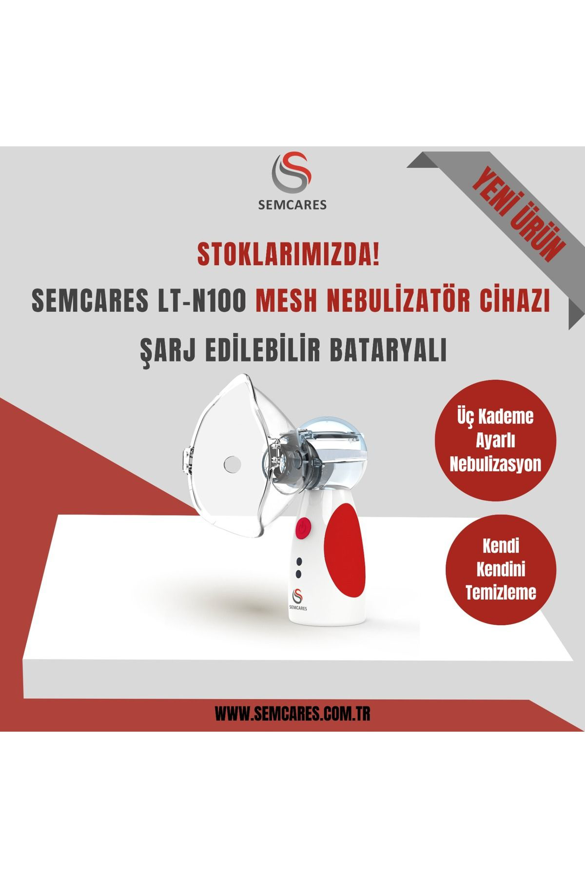Semcares Mesh Nebulizatör Lt-N100 Şarjli