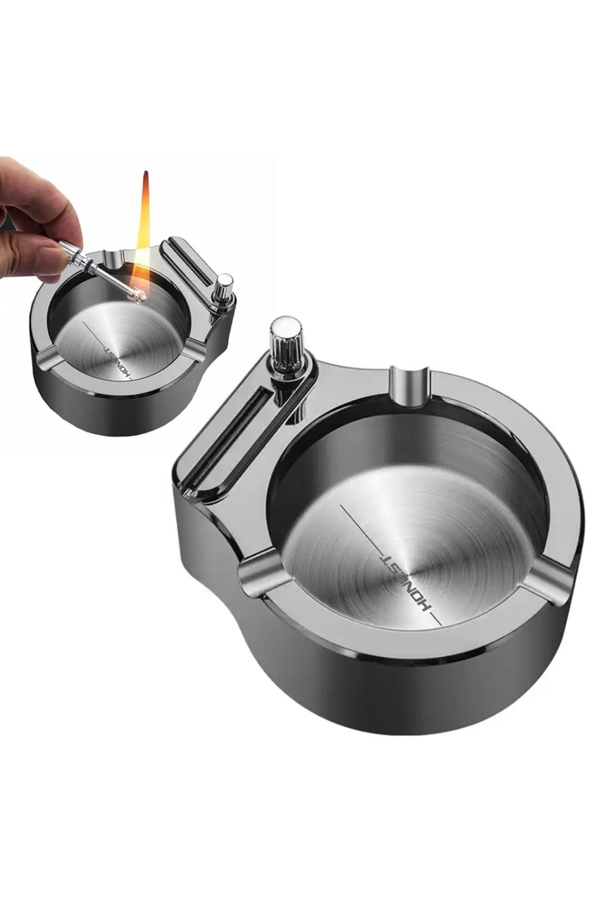 Ok Aksesuar Metal Çakmakli Küllük (Zippo Yakit İle Çalişir) Go506089mt-20444