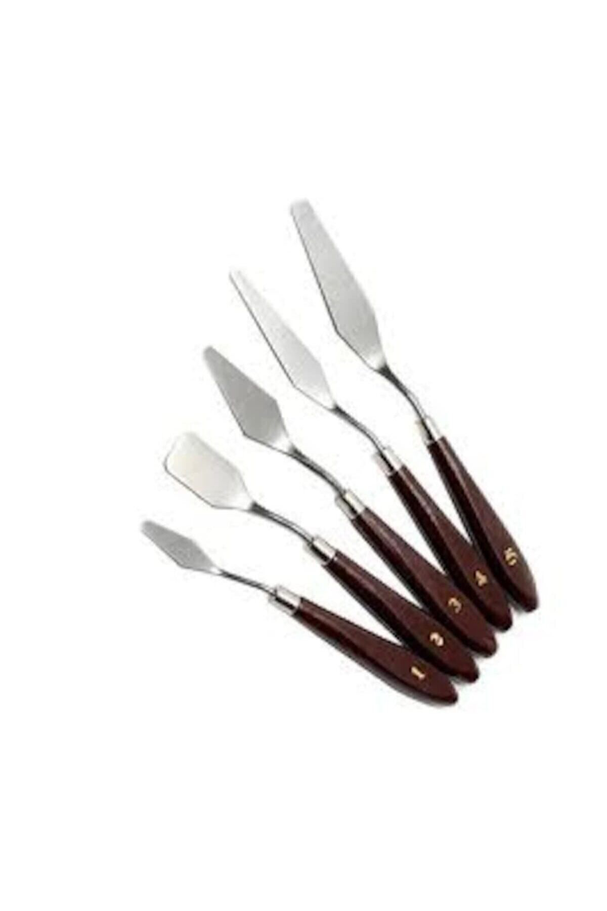 Joy And Toys Metal Spatula Seti Spatul Akrilik Yağli Boya Hobi Çalişmalar 5 Li