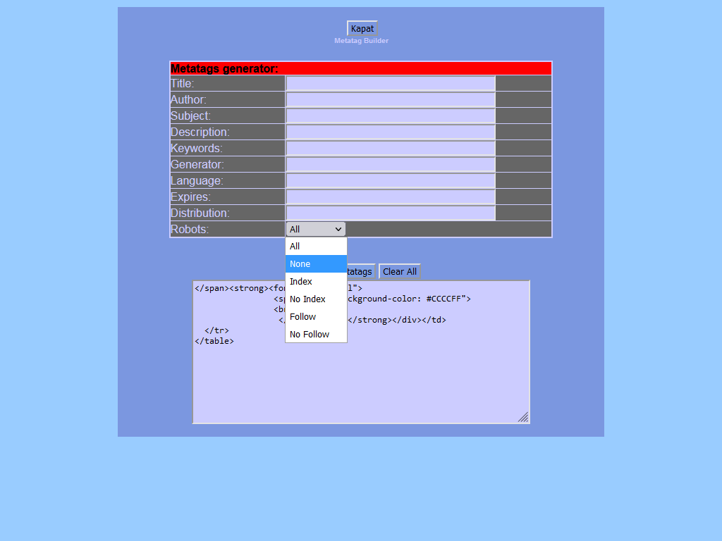 Harun Pehlivan  Metatag Builder