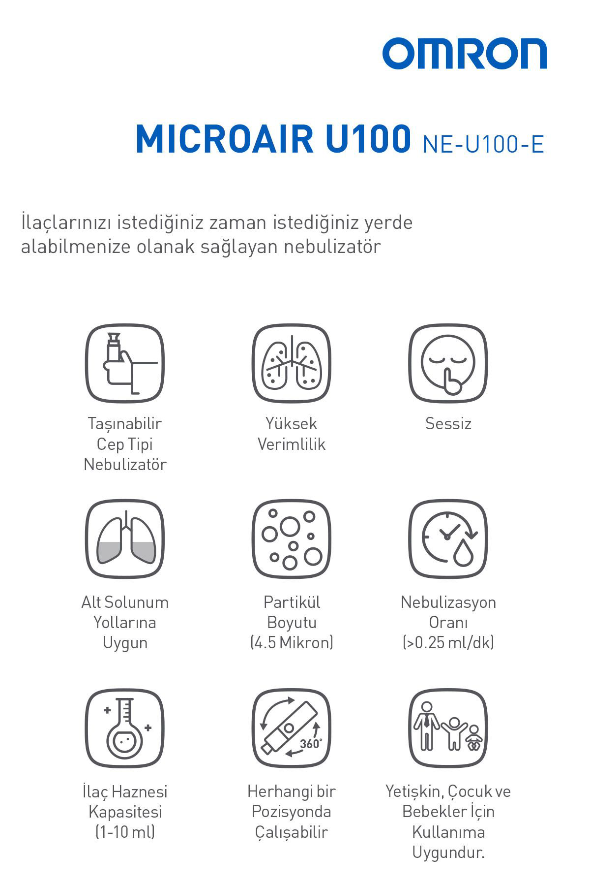 Omron Microair U100 Elde Taşinabilir Nebülizatör
